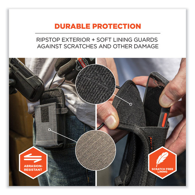 TENACIOUS HOLDINGS, INC. ergodyne® 19191 Squids 5542 Phone Style Scanner Holster with Belt Loop, Small, 1 Compartment, 3.75 x 1 x 6.5, Polyester, Black