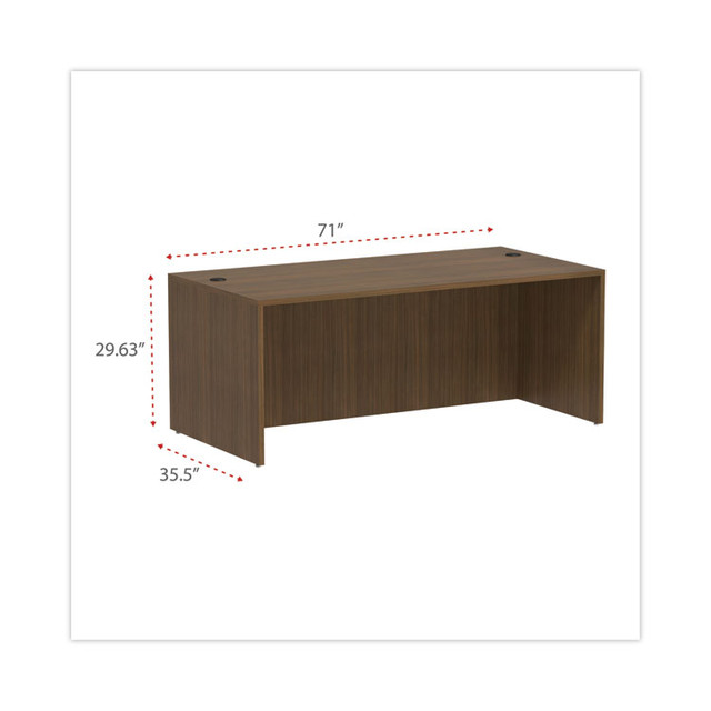 ALERA VA217236WA Alera Valencia Series Straight Front Desk Shell, 71" x 35.5" x 29.63", Modern Walnut