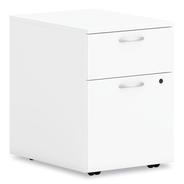 HON COMPANY PLPMBFLP1 Mod Mobile Pedestal, Left or Right, 2-Drawers: Box/File, Legal/Letter, Simply White, 15" x 20" x 20"