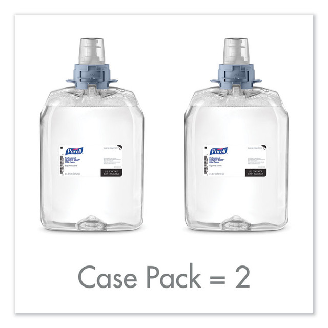 GO-JO INDUSTRIES PURELL® 521302 Professional HEALTHY SOAP Mild Foam, Refill for PURELL FMX-20 Manual Soap Dispenser, Fragrance-Free, 2,000 mL, 2/Carton