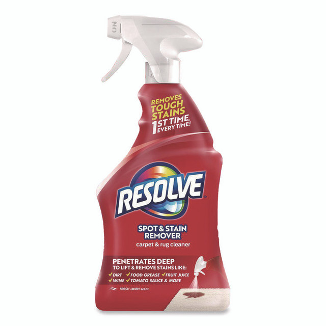RECKITT BENCKISER RESOLVE® 00601CT Triple Oxi Advanced Trigger Carpet Cleaner, Fresh Linen, 22 oz Spray Bottle, 12/Carton