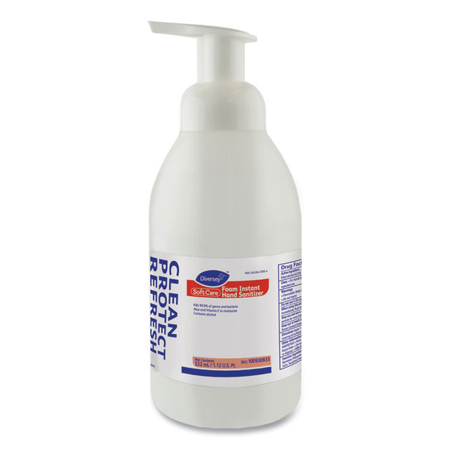 DIVERSEY 100930835 Soft Care Instant Foam Hand Sanitizer, 532 mL Pump Bottle, Alcohol Scent, 6/Carton