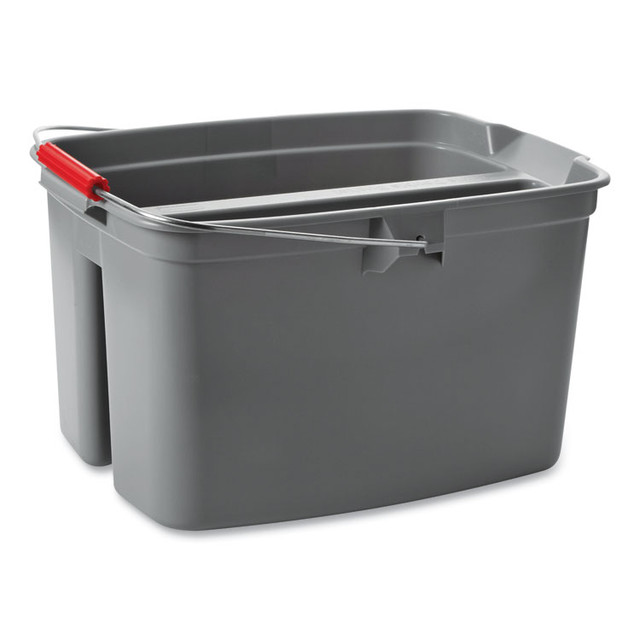 RUBBERMAID COMMERCIAL PROD. 2617 GRA Double Utility Pail, 17 qt, Plastic, Gray