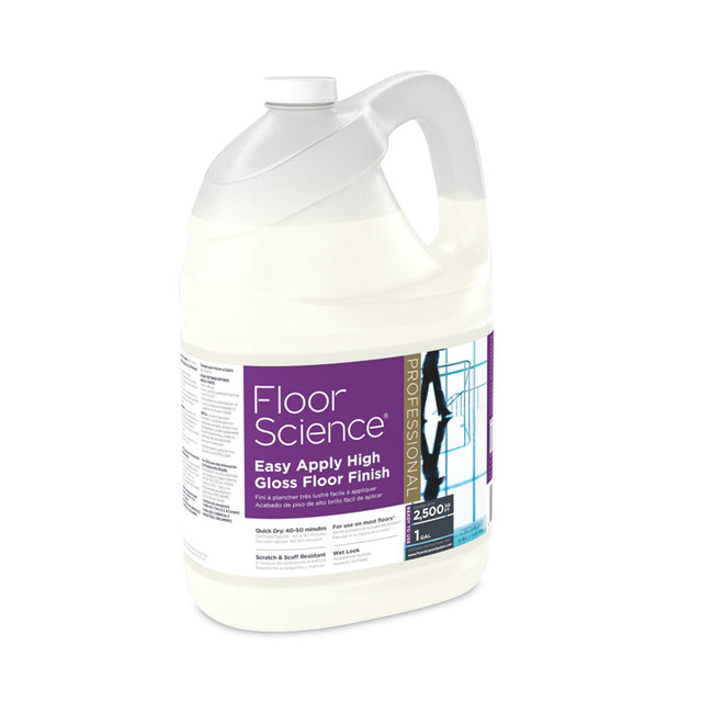 DIVERSEY CBD540410 Floor Science Premium High Gloss Floor Finish, Clear Scent, 1 gal Container,4/CT