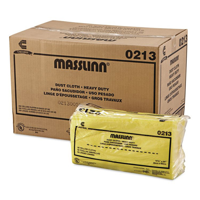 CHICOPEE, INC Chix® 0213 Masslinn Dust Cloths, 1-Ply, 16 x 24, Unscented, Yellow, 50/Pack, 8 Packs/Carton
