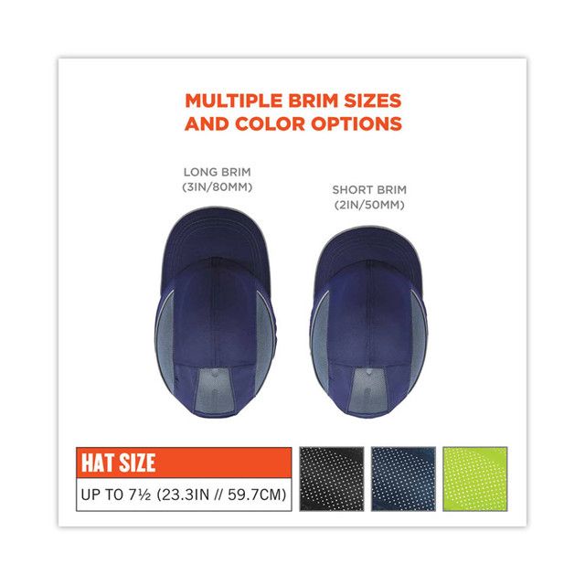 TENACIOUS HOLDINGS, INC. ergodyne® 23377 Skullerz 8960 Bump Cap with LED Lighting, Short Brim, Lime Green