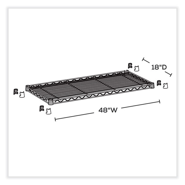 SAFCO PRODUCTS 5293GR Industrial Extra Shelf Pack, 48w x 18d x 1.5h, Steel, Metallic Gray, 2/Pack