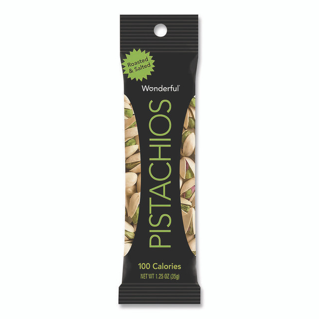 PARAMOUNT FARMS INC. PAR91345 Wonderful Pistachios, Roasted and Salted, 1.25 oz Tube, 12/Box