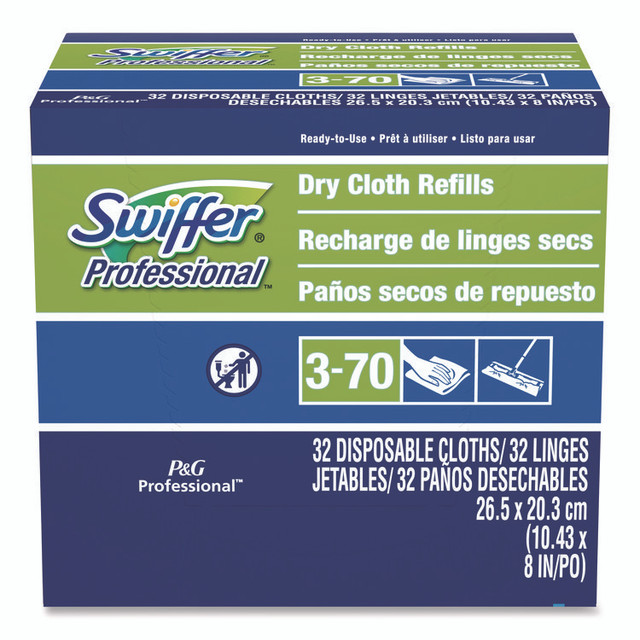 PROCTER & GAMBLE Swiffer® 33407BX Dry Refill Cloths, 10.63" x 8", White, 32/Box