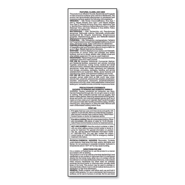 BIG D Industries 33700 PHENO D+ Aerosol Disinfectant/Deodorizer, Citrus Scent, 16.5 oz Aerosol Spray Can, 12/Carton