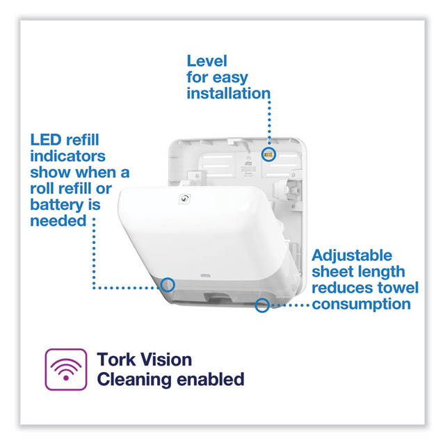 SCA TISSUE Tork® 5511202 Elevation Matic Hand Towel Roll Dispenser with Intuition Sensor, 13 x 8 x 14.5, White