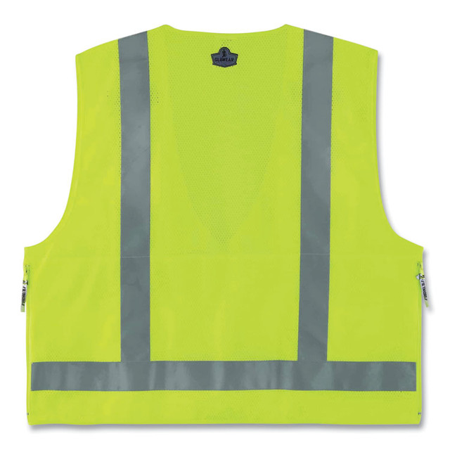 TENACIOUS HOLDINGS, INC. ergodyne® 21427 GloWear 8250Z Class 2 Surveyors Zipper Vest, Polyester, 2X-Large/3X-Large, Lime