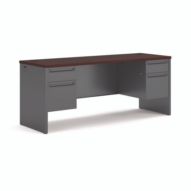 HON COMPANY 38854NS 38000 Series Kneespace Credenza, 72w x 24d x 29.5h, Mahogany/Charcoal