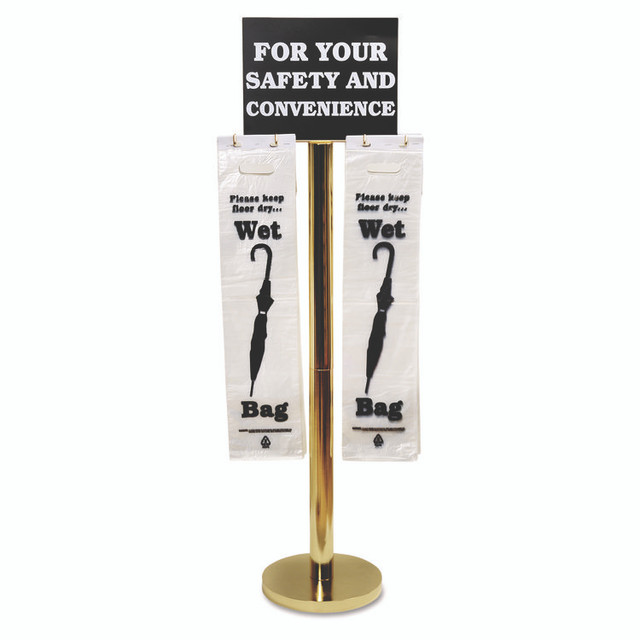 TATCO 57029 Wet Umbrella Bag Stand, 16w x 12d x 54.5h, Brass/Black/White