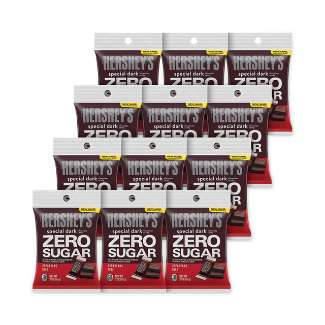 THE HERSHEY COMPANY Hershey®'s 24601030 Miniatures Special Dark Sugar-Free Chocolate, 3 oz Bag, 12 Bags/Carton