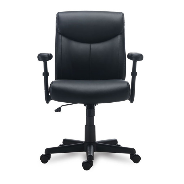 ALERA HH42B19 Alera Harthope Leather Task Chair, Supports Up to 275 lb, Black Seat/Back, Black Base
