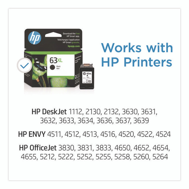HP INC F6U64AN HP 63XL, (F6U64AN) High-Yield Black Original Ink Cartridge