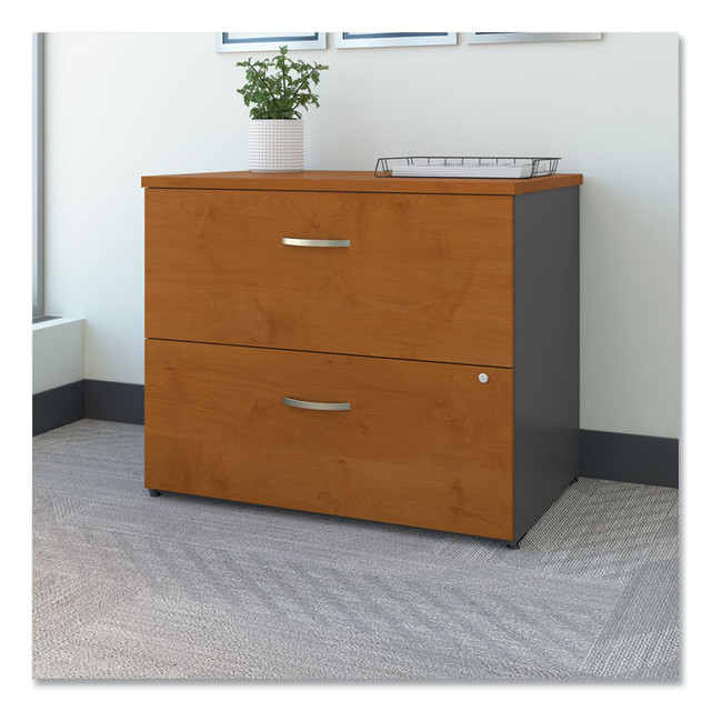 BUSH INDUSTRIES WC72454ASU Series C Lateral File, 2 Legal/Letter/A4/A5-Size File Drawers, Natural Cherry/Graphite Gray, 35.75" x 23.38" x 29.88"