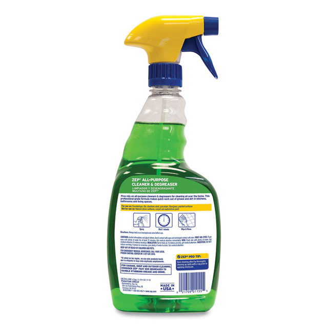 ZEP INC. Commercial® ZUALL32EA All-Purpose Cleaner and Degreaser, 32 oz Spray Bottle