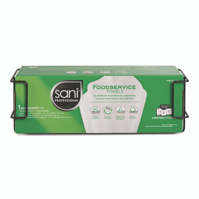 SANI PROFESSIONAL P033500 Foodservice Towel Bracket, 18 x 8 x 8, Black