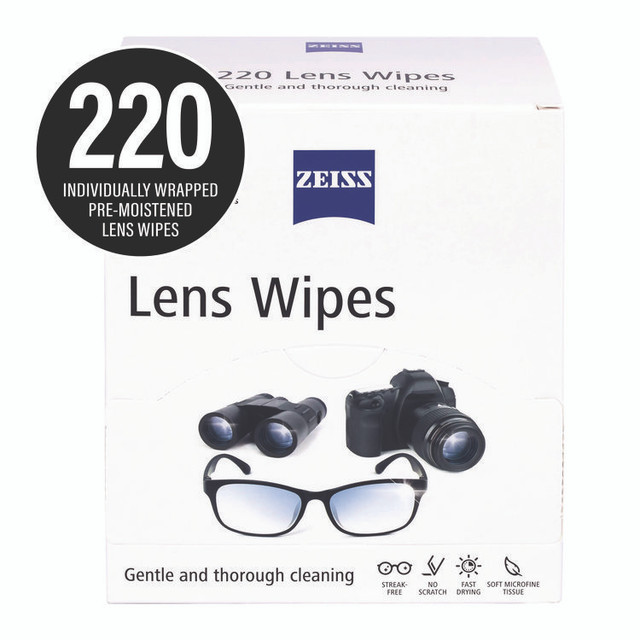 ZEISS 22002393 Lens Wipes, 6 x 5, 220/Carton