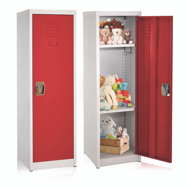 ADIROFFICE I62901RED Steel Storage Locker, 1 Compartment, 15 x 15 x 48, Red