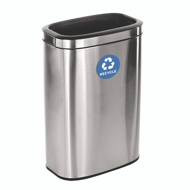 ALPINE INDUSTRIES ALP47040LR 10.5 Gallon Slim Recycling Can, Brushed Stainless Steel