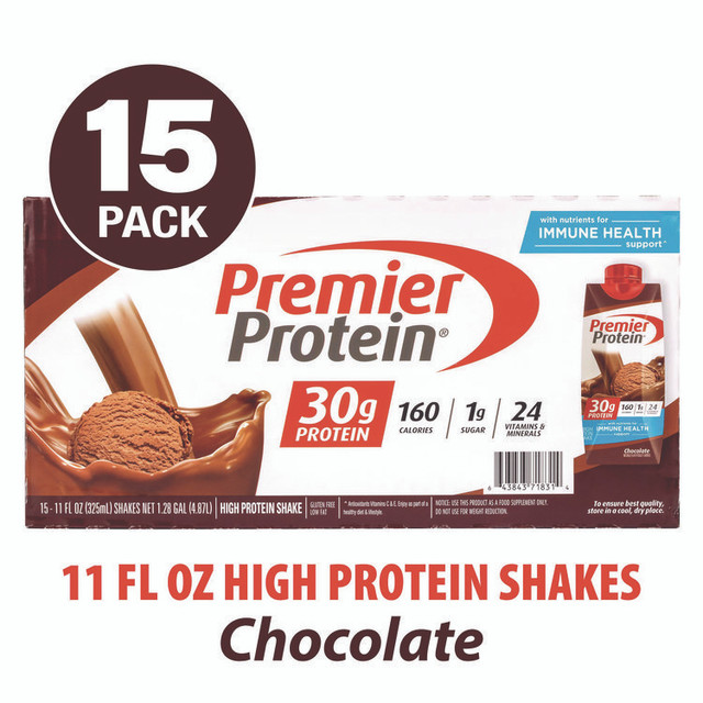 POST HOLDINGS Premier Protein® 22002369 Chocolate Shake, 11 oz, 15/Carton