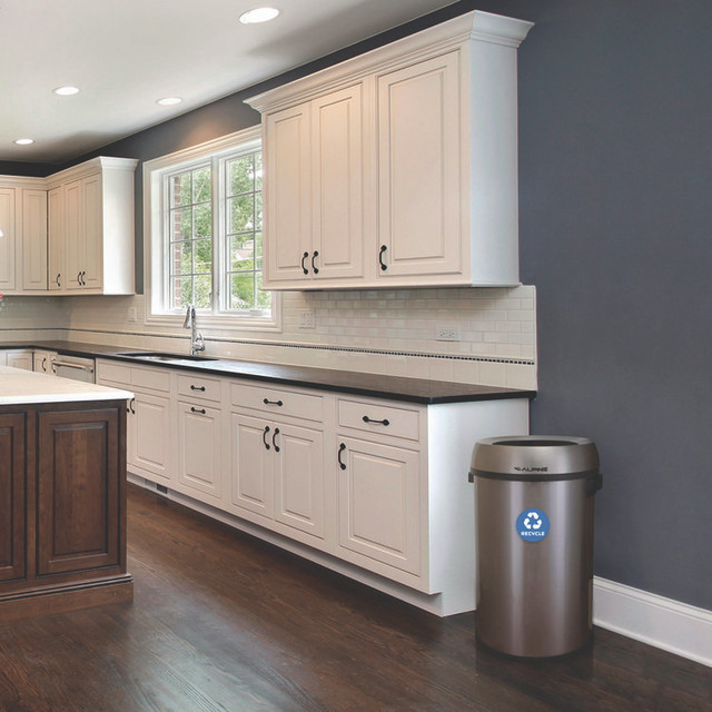 ALPINE INDUSTRIES ALP47065LR 17 Gallon Stainless Steel Open Top Recycling Bin Receptacle