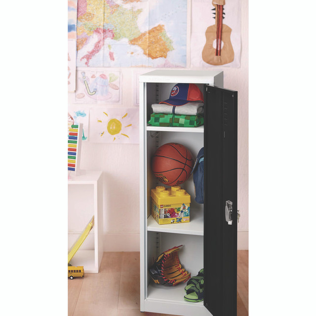 ADIROFFICE I62901BLK Steel Storage Locker, 1 Compartment, 15 x 15 x 48, Black