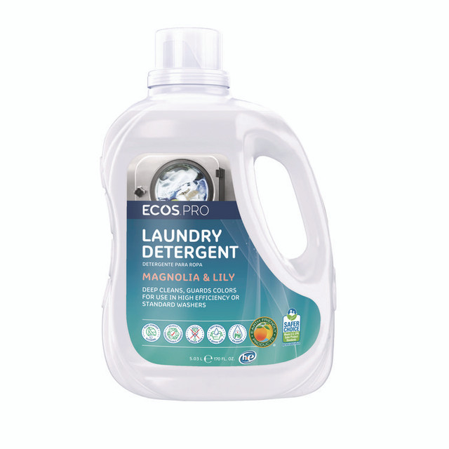 EARTH FRIENDLY PRODUCTS ECOS® PL937202CT Laundry Detergent Liquid, Magnolia and Lily Scent, 170 oz Jug, 2/Carton