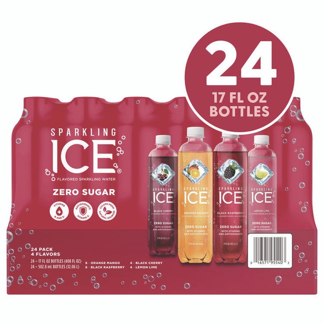TALKING RAIN BEVERAGE COMPANY Sparkling ICE® 22002383 Fruit Frenzy Variety Pack, Assorted Flavors, 17 oz Bottle 24/Carton