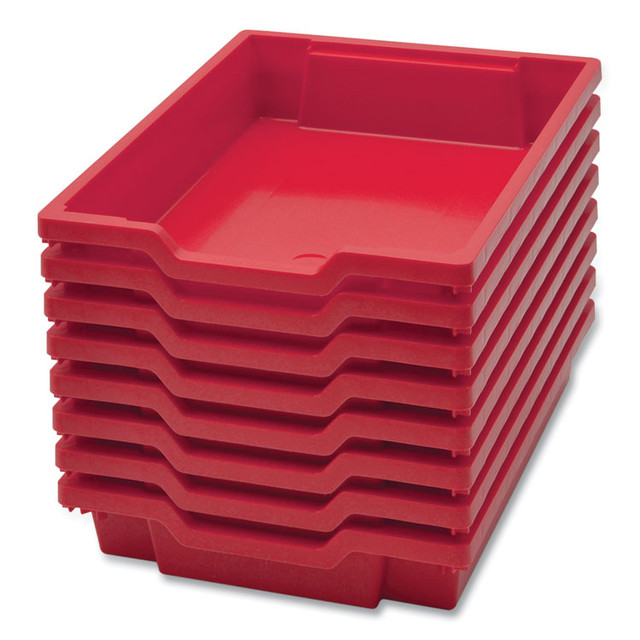 GRATNELLS USA, LLC FS0109P8 F1 Shallow Trays for Gratnells Storage Frames and Trolleys, 1.85 gal Capacity, 12.28" x 16.81" x 3.25", Flame Red, 8/Pack