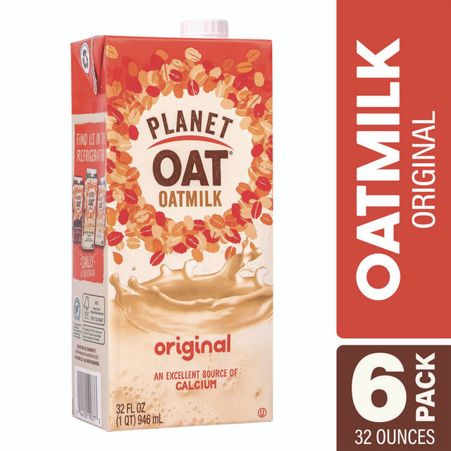HP HOOD Planet Oat® 22002375 Original Oat Milk Cartons, 32 oz Carton, 6/Carton