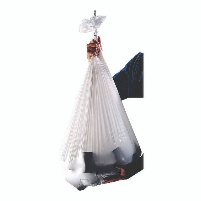 HERITAGE 1578142 Linear Low-Density Can Liners, 16 gal, 0.7 mil, 24" x 32", Clear, Interleaved Roll, 500/Carton