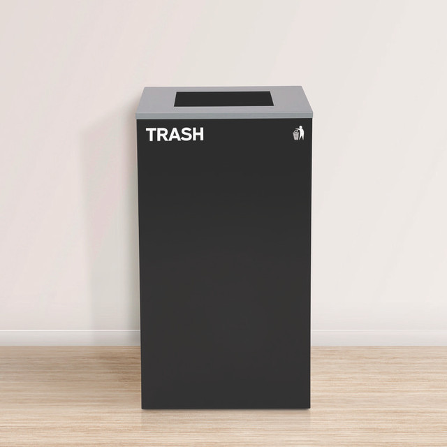 ALPINE INDUSTRIES 4450BLKKIT19 29 Gallon Trash/Recycling Cans, Steel, Blue Mixed Recycling Can w/Mixed Lid, Green Compost and Black Trash Cans w/Square Lids