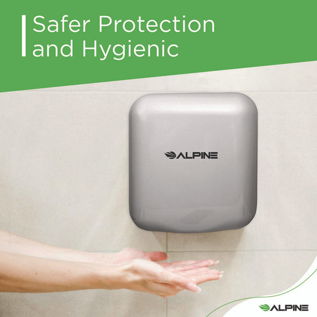 ALPINE INDUSTRIES ALP40010CHR Hemlock Commercial Automatic 120V Hand Dryer, 6.68 x 11.41 x 12.31, Stainless Steel, Chrome