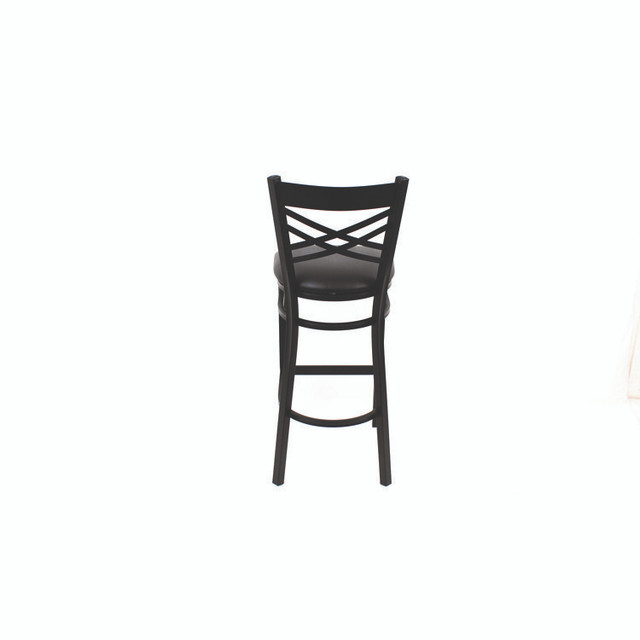 JMC FURNITURE XBSBVSBLK X Series Barstool, Supports Up to 300 lb, 29.5" Seat Height, Black Seat, Black Back, Black Base