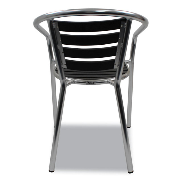 JMC FURNITURE PINACBLK Pinzon Series Chairs, Support Up to 300 lb, 18" Seat Height, Black/Silver Seat, Black/Silver Back, Silver Base
