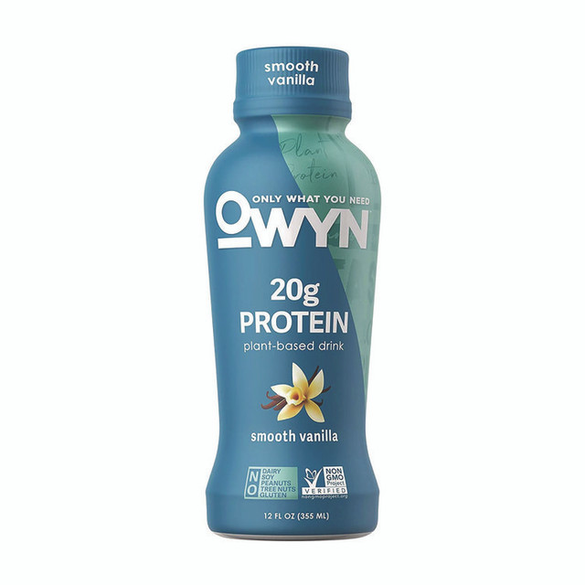OWYN 38200002 20 g Protein Drink, Vanilla, 12 oz Bottle, 12/Carton