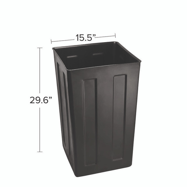 ALPINE INDUSTRIES ALPA01 40 Gallon Rigid Plastic Waterproof Square Trash Can Insert Liner for Indoor/Outdoor Trash Can, Plastic, Black