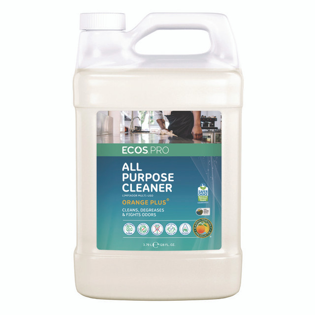 EARTH FRIENDLY PRODUCTS ECOS® PL970604CT Orange Plus All-Purpose Cleaner and Degreaser, Citrus Scent, 1 gal Bottle, 4/Carton