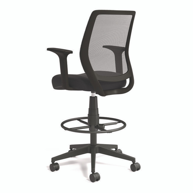 ALERA WX46BME17 Alera Wessex Drafting Stool, Mesh Back, Supports Up to 275 lb, 27.95 to 33.66 Seat Height, Black Seat, Black Back, Black Base