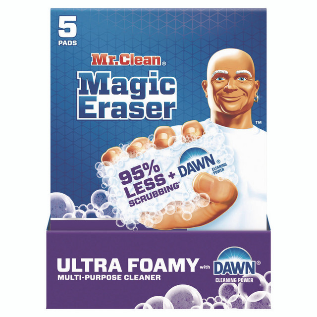 PROCTER & GAMBLE Mr. Clean® 12731 Magic Eraser, Ultra Foamy, 4.6 x 2.3, 0.7" Thick, White, 5/Pack, 4 Packs/Carton