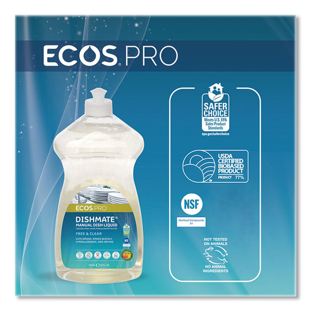 EARTH FRIENDLY PRODUCTS ECOS® PL97216EA Dishmate Manual Dish Liquid, 25 oz Bottle