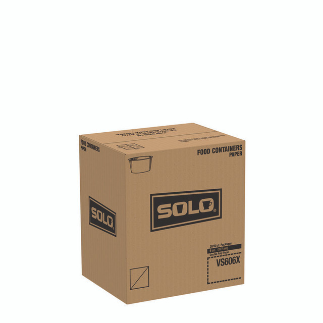 DART SOLO® VS606X02050 Double Poly Paper Food Container, 6 oz, 3.83" Diameter x 1.99" h, White, 1,000/Carton