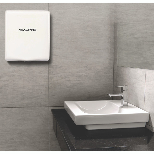 ALPINE INDUSTRIES ALP40510WHI Willow Commercial 120V Automatic Hand Dryer, 3.93 x 11.25 x 12.63, Stainless Steel, White