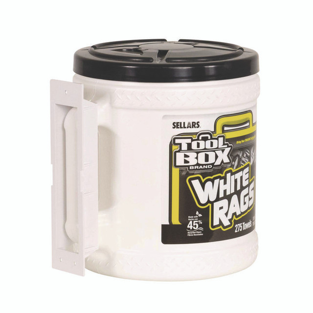 SELLARS ABSORBENT MATERIALS, INC. TOOLBOX® 20420 Z300 Wipers Big Grip Dispenser, 1-Ply, 10 x 12, White, 2/Carton