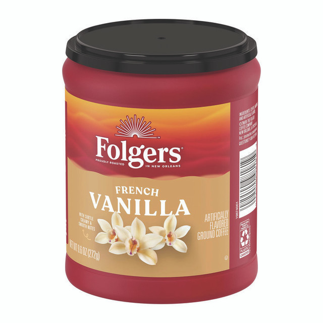 KEURIG DR PEPPER Folgers® SMU98181 French Vanilla Ground Coffee, 9.6 oz Can