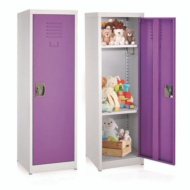 ADIROFFICE I62901PUR Steel Storage Locker, 1 Compartment, 15 x 15 x 48, Purple